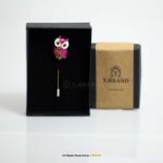 Y.BRAND-Night Owl LAPEL PIN WITH CRYSTAL WORK for men-LP-046