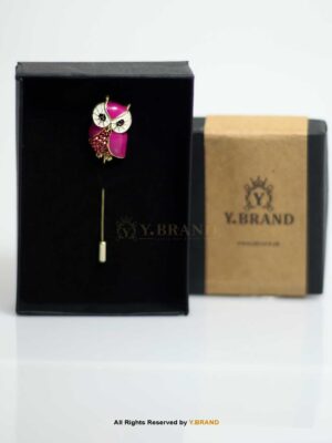 Y.BRAND-Night Owl LAPEL PIN WITH CRYSTAL WORK for men-LP-046