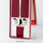 Maroon Three clips Elastic Suspender-SB-1045 - Image 2