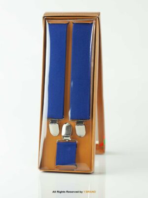 Classic Blue Three clips Elastic Suspender-SB-1047