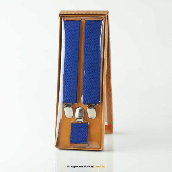 Classic Blue Three clips Elastic Suspender-SB-1047 1 Classic Blue Three clips Elastic Suspender-SB-1047