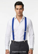 Classic Blue Three clips Elastic Suspender-SB-1047