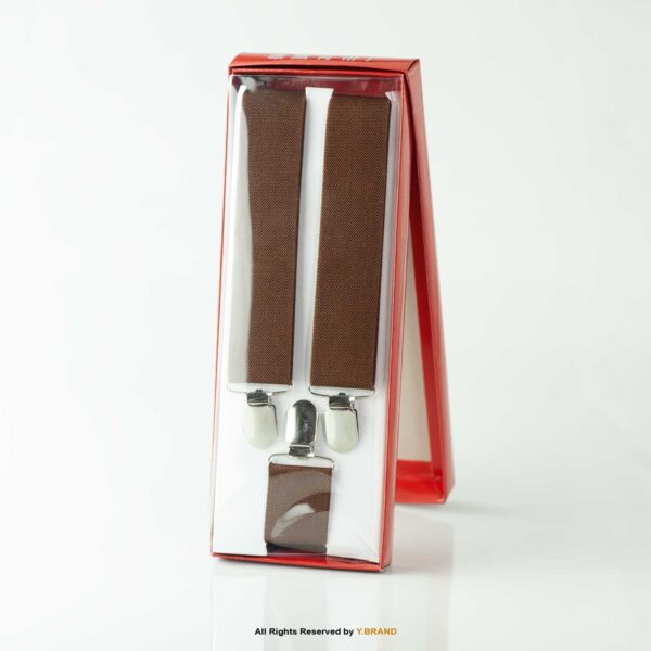 Brown Three clips Elastic Suspender-SB-1048 1 Brown Three clips Elastic Suspender-SB-1048