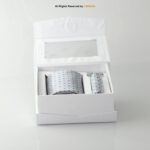 YBRAND-Gray Blue Micro check Tie and Cufflink Gift Set-TS-1061 - Image 2
