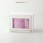 YBRAND-Pink self-Micro Pattern Tie and Cufflink Gift Set-TS-1062 - Image 3