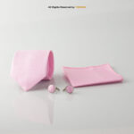 YBRAND-Pink self-Micro Pattern Tie and Cufflink Gift Set