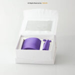 YBRAND-Purple self-Micro Pattern Tie and Cufflink Gift Set-TS-1063 - Image 2