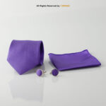 YBRAND-Purple self-Micro Pattern Tie and Cufflink Gift Set