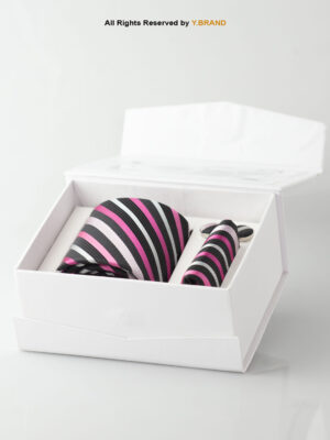 YBRAND-Classic Purple Strips Tie and Cufflink Gift Set