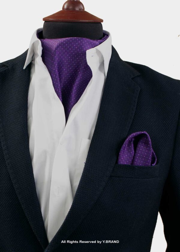Dark Purple Cravat Neck Scarf - PREFOLD-NS-1009 1 Dark Purple Cravat Neck Scarf - PREFOLD-NS-1009