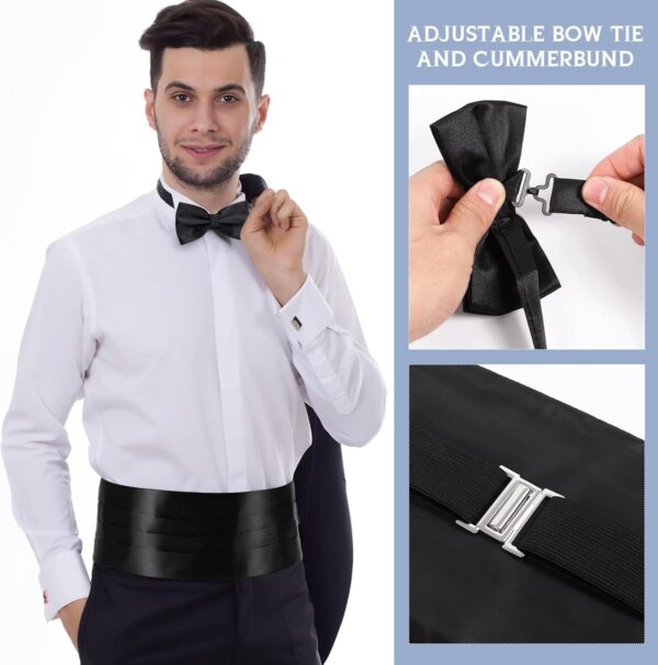 Tuxedo Suit Black Cummerbund With Bow Tie & Pocket Square For Men BTS-025