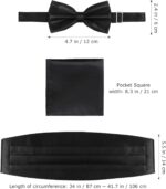 Tuxedo Suit Black Cummerbund With Bow Tie & Pocket Square For Men BTS-025 - Image 3
