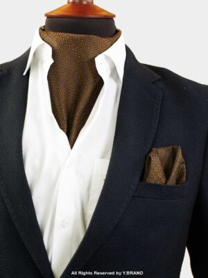 Dark Brown Cravat Neck Scarf - PREFOLD-NS-1010