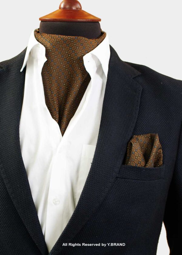 Dark Brown Cravat Neck Scarf - PREFOLD-NS-1010