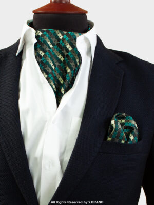 Colorful Geometric Pattern Cravat Neck Scarf - PREFOLD-NS-1017