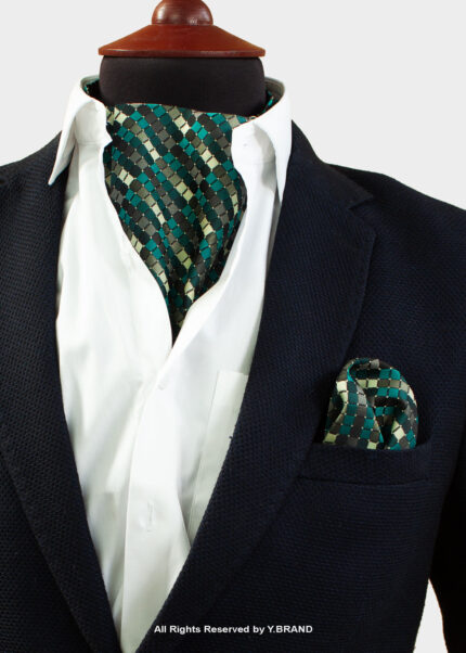 Colorful Geometric Pattern Cravat Neck Scarf - PREFOLD