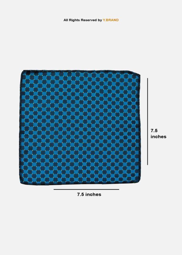 Dark Blue Geometric Pattern Cravat Neck Scarf - PREFOLD-NS-1019