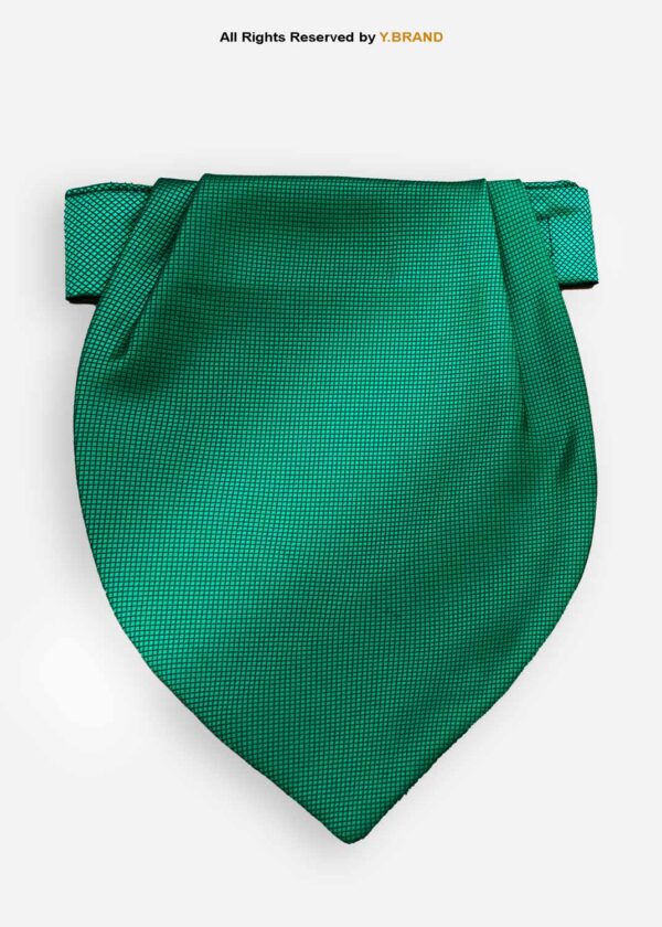 Classic Green Self-Micro Pattern Cravat Neck Scarf - PREFOLD-NS-1023