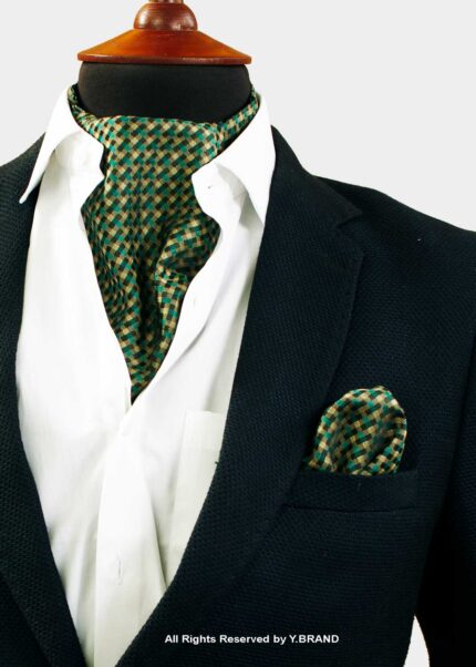 Colorful Diamond Pattern Cravat Neck Scarf - PREFOLD