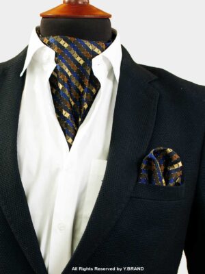 Colorful Rhombus Pattern Cravat Neck Scarf - PREFOLD-NS-1026