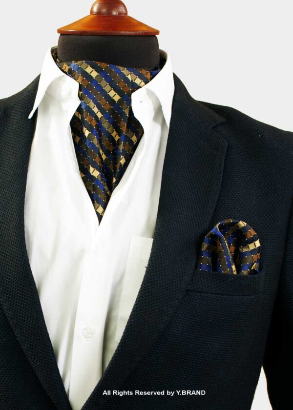 Colorful Rhombus Pattern Cravat Neck Scarf - PREFOLD-NS-1026