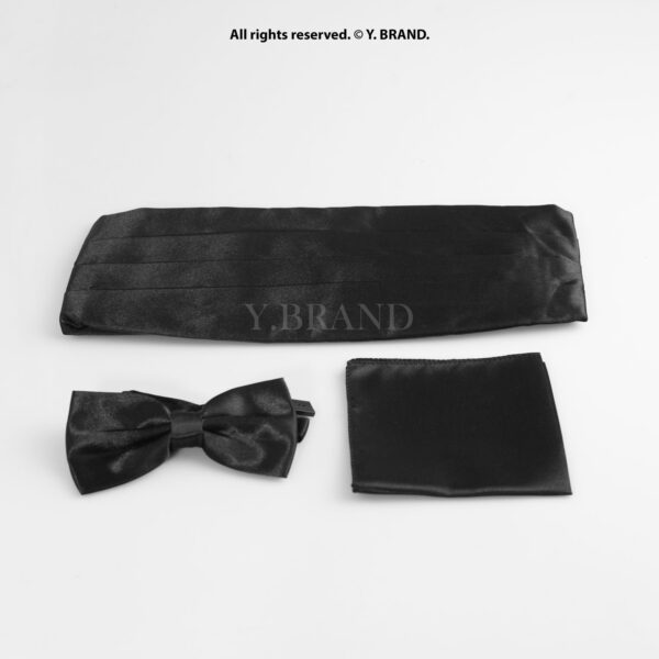 Tuxedo Suit Black Cummerbund With Bow Tie & Pocket Square For Men BTS-025