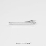 Silver Tie Clip Textured Chevron Formal - TP-1094