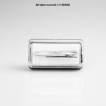 Silver Tie Clip Geometric Groove Formal - TP-1097 - Image 2