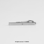 Silver Tie Clip Studded Border Formal - TP-1098