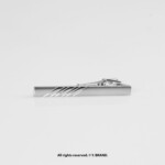 Silver Tie Clip Diagonal Stripe Formal - TP-1102