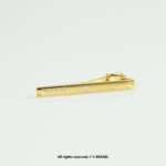Gold Tie Clip Studded Border Formal - TP-1104