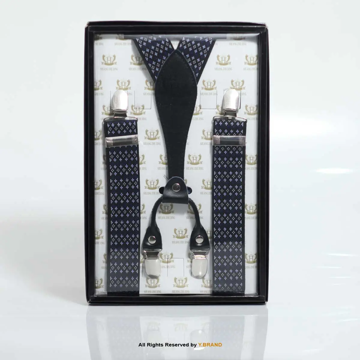YBRAND-Floral Design Four clips Elastic Suspender for men-SB-1018