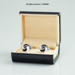 Silver & Black Cufflink Knot - CL-0132 - Image 2
