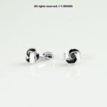 Silver & Black Cufflink Knot - CL-0132