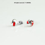 Silver & Red Cufflink Knot - CL-0133