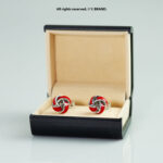 Red & Silver Cufflink Knot - CL-0134 - Image 2