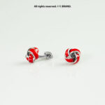 Red & Silver Cufflink Knot - CL-0134