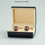 Black, Red & Silver Cufflink Knot - CL-0135 - Image 2