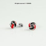 Black, Red & Silver Cufflink Knot - CL-0135