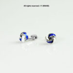 Silver & Blue Cufflink Knot - CL-0136