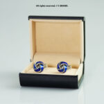 Blue & Silver Cufflink Knot - CL-0137 - Image 2