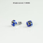 Blue & Silver Cufflink Knot - CL-0137