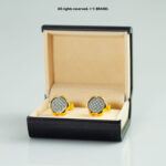 Gold Cufflink Textured Round - CL-0138 - Image 2