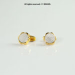 Gold Cufflink Textured Round - CL-0138