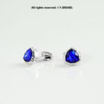 Blue & Silver Cufflink Triangle Crystal - CL-0142