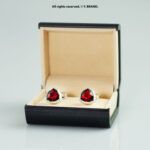 Red & Silver Cufflink Triangle Crystal - CL-0143 - Image 2