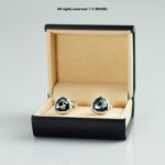 Black & Silver Cufflink Triangle Crystal - CL-0144 - Image 2