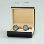 Gunmetal Grey Cufflink Classic Round - CL-0147 - Image 2