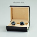 Gold & Black Cufflink Round Marble - CL-0150 - Image 2