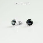 Gold & Black Cufflink Round Marble - CL-0150